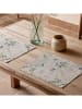mint Deco 2er-Set: Tischsets "Suria" in Creme/ Grün - (L)50 x (B)40 cm