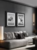 Ars Longa Gerahmter Kunstdruck "Running Giraffes" - (L)70 x (B)50 cm