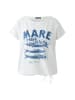 Oui Shirt in Weiß/ Blau
