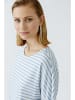 Oui Shirt in Hellblau/ Weiß