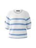 Oui Pullover in Weiß/ Blau