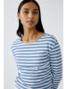 Oui Longsleeve in Blau/ Weiß