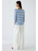 Oui Longsleeve in Blau/ Weiß