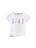 happy girls by Eisend Shirt in Weiß/ Hellblau