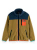 Scotch & Soda Fleecejacke in Hellbraun/ Dunkelblau