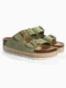 BACKSUN Leder-Pantoletten "Vada" in Khaki