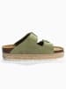 BACKSUN Leder-Pantoletten "Vada" in Khaki