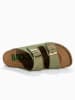 BACKSUN Leder-Pantoletten "Vada" in Khaki
