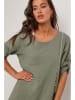 Le Monde du Lin Leinen-Kleid in Khaki/ Weiß