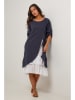 Le Monde du Lin Linnen jurk donkerblauw/wit