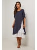Le Monde du Lin Linnen jurk donkerblauw/wit