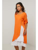 Le Monde du Lin Leinen-Kleid in Orange/ Weiß
