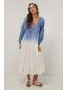 Le Monde du Lin Kleid in Blau/ Weiß