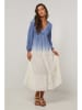 Le Monde du Lin Kleid in Blau/ Weiß