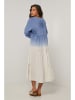 Le Monde du Lin Kleid in Blau/ Weiß