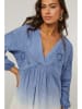 Le Monde du Lin Kleid in Blau/ Weiß
