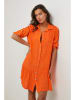 Le Monde du Lin Leinen-Kleid in Orange