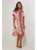 Le Monde du Lin Kleid in Creme/ Rot