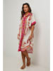 Le Monde du Lin Kleid in Creme/ Rot