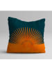 ABERTO DESIGN 3er-Set: Kissenhüllen in Petrol/ Orange/ Rot