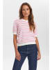 NÜMPH Strickshirt in Weiß/ Pink