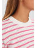 NÜMPH Strickshirt in Weiß/ Pink
