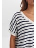 NÜMPH Strickshirt in Weiß/ Dunkelblau