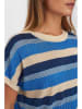 NÜMPH Strickshirt in Blau/ Beige