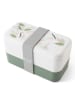 Monbento Lunchbox "Leaves" wit/groen - 1 l