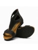 Comfortfusse Leder-Sandalen "Vera" in Schwarz
