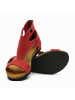 Comfortfusse Leder-Sandalen "Vera" in Rot