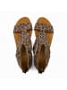 Comfortfusse Leder-Sandalen "Vera" in Hellbraun/ Schwarz