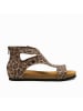 Comfortfusse Leren sandalen "Vera" lichtbruin/zwart