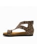 Comfortfusse Leder-Sandalen "Vera" in Hellbraun/ Schwarz