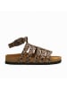Comfortfusse Leder-Sandalen "Ares" in Hellbraun/ Schwarz