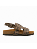 Comfortfusse Leder-Sandalen "Likya" in Hellbraun/ Schwarz