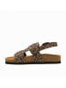 Comfortfusse Leder-Sandalen "Likya" in Hellbraun/ Schwarz