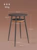 Songmics Beistelltisch in Schwarz/ Hellbraun - (H)91 x Ø 60 cm