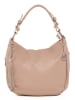 Lia Biassoni Leder-Schultertasche "Monate" in Beige