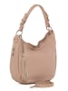 Lia Biassoni Leder-Schultertasche "Monate" in Beige