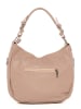 Lia Biassoni Leder-Schultertasche "Monate" in Beige