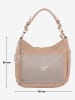 Lia Biassoni Leder-Schultertasche "Monate" in Beige