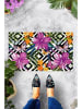 Conceptum Hypnose Fußmatte ''Flower Garden'' in Weiß/ Schwarz/ Lila