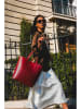 Victor & Hugo Paris Skórzany shopper bag "Bold" w kolorze czerwonym - 32 x 40 x 13 cm
