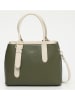 Victor & Hugo Paris Leder-Henkeltasche "Tuileries" in Khaki/ Creme - (B)31 x (H)23 x (T)11 cm