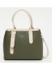 Victor & Hugo Paris Leder-Henkeltasche "Tuileries" in Khaki/ Creme - (B)31 x (H)23 x (T)11 cm