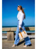 Victor & Hugo Paris Leder-Henkeltasche "Tuileries" in Creme/ Camel - (B)31 x (H)23 x (T)11 cm