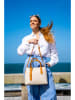 Victor & Hugo Paris Leder-Henkeltasche "Tuileries" in Creme/ Camel - (B)31 x (H)23 x (T)11 cm