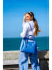 Victor & Hugo Paris Leder-Henkeltasche "Tuileries" in Blau - (B)31 x (H)23 x (T)11 cm