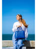 Victor & Hugo Paris Leder-Henkeltasche "Tuileries" in Blau - (B)31 x (H)23 x (T)11 cm